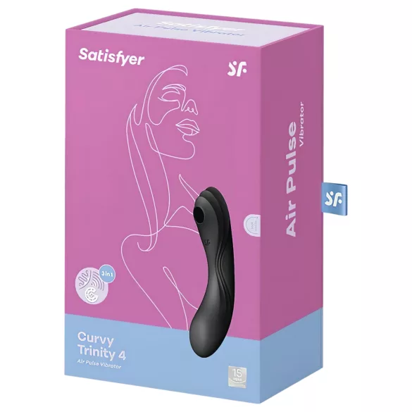 Satisfyer Curvy Trinity 4 - klitoriskiihotin ja vibraattori - musta