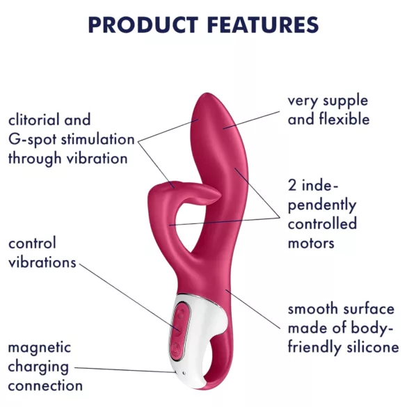 Satisfyer Embrace Me - ladattava klitoriskiihotin varrella - punainen