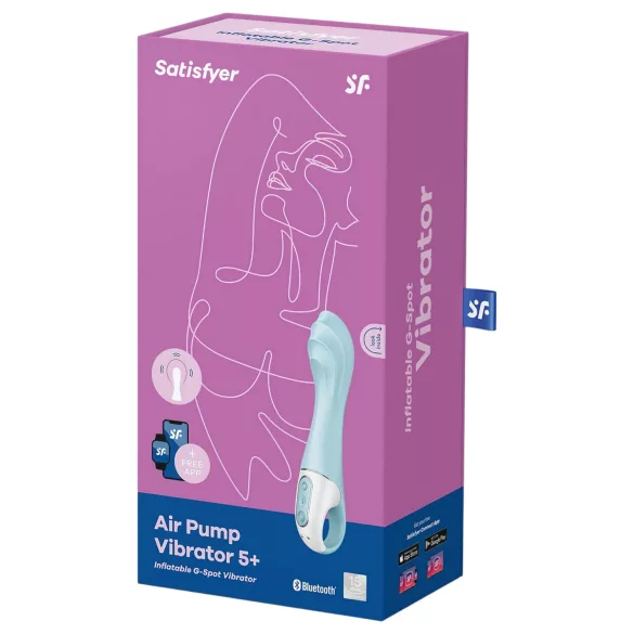 Satisfyer Air Pump Vibrator 5 - Sovelluksella ohjattava (sininen)