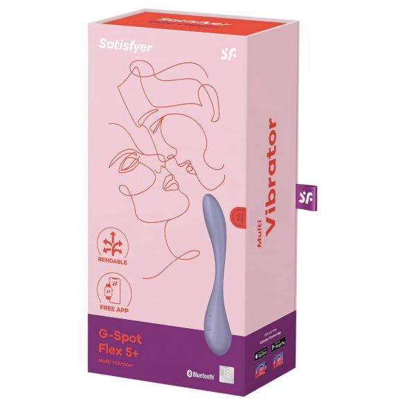 Satisfyer - G-piste vibraattori - taipuisa, Bluetooth, violetti