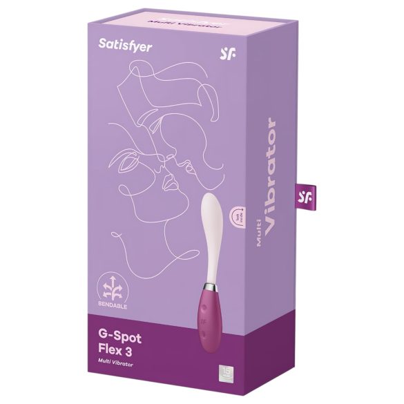 Satisfyer G-Spot Flex 3 - ladattava G-pistevibraattori - pinkki-punainen