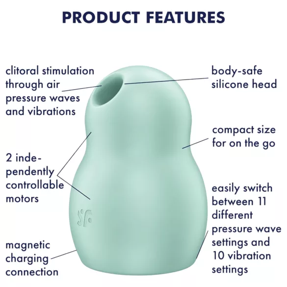 Satisfyer Pro To Go 1 - ladattava klitoriskiihotin ilmalla - mintunvihreä