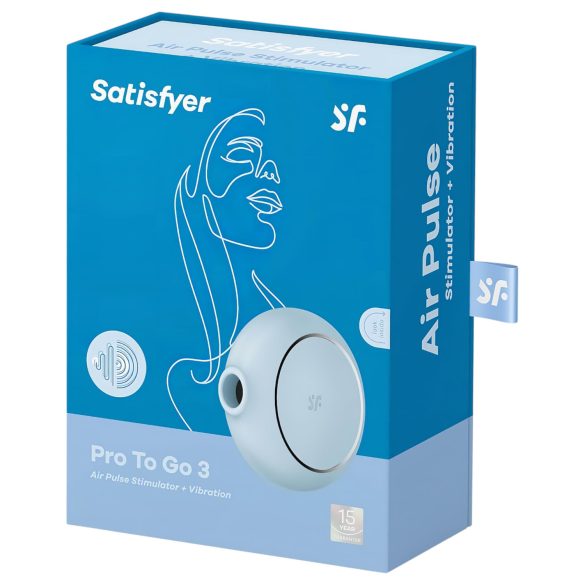 Satisfyer Pro To Go 3 - ladattava klitoriskiihotin ilmapulsseilla - sininen