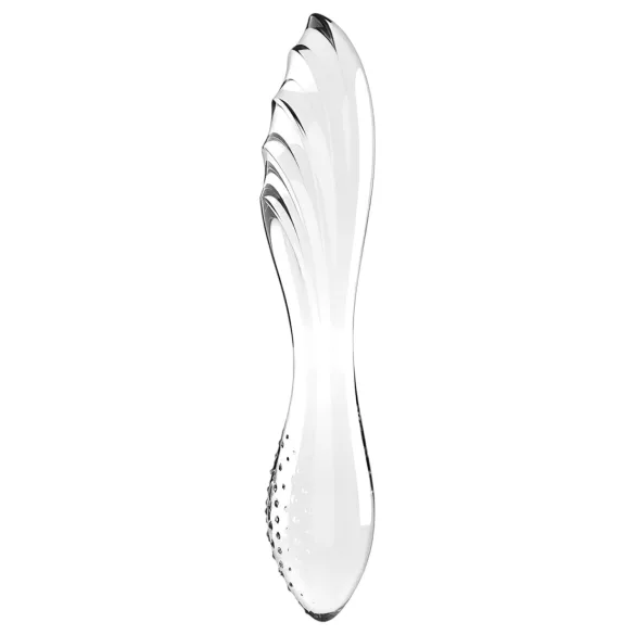 Satisfyer Dazzling Crystal 1 - kaksipäinen lasidildo - läpinäkyvä