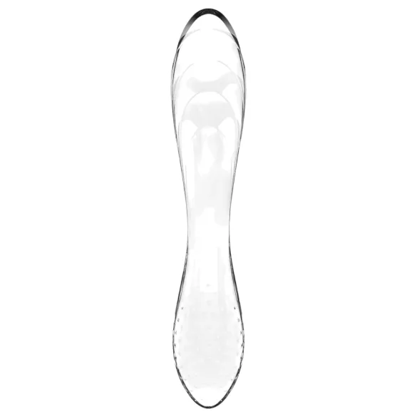 Satisfyer Dazzling Crystal 1 - kaksipäinen lasidildo - läpinäkyvä