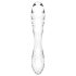 Satisfyer Dazzling Crystal 1 - kaksipäinen lasidildo (läpinäkyvä)