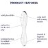 Satisfyer Dazzling Crystal 1 - kaksipäinen lasidildo (läpinäkyvä)