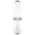 Satisfyer Double Crystal - kaksipäinen lasidildo (läpinäkyvä)