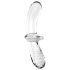 Satisfyer Double Crystal - kaksipäinen lasidildo (läpinäkyvä)