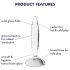 Satisfyer Kimalteleva Kristalli - poimutettu lasidildo (läpinäkyvä)