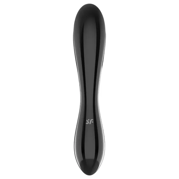 Satisfyer Dazzling Crystal 1 - kaksipäinen lasidildo - musta