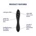 Satisfyer Dazzling Crystal 1 - kaksipäinen lasidildo (musta)