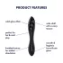 Satisfyer Dazzling Crystal 1 - kaksipäinen lasidildo - musta