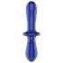 Satisfyer Double Crystal - kaksipäinen lasidildo (sininen)