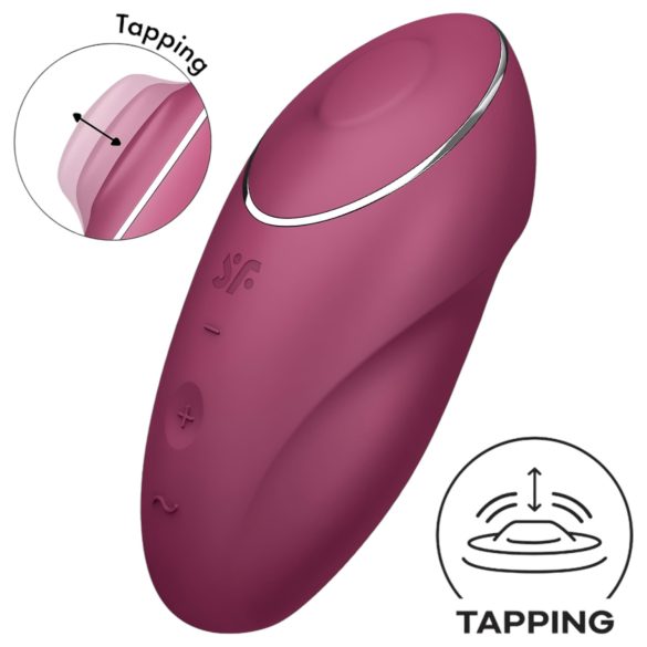 Satisfyer Tap & Climax 1 - vibraattori ja klitoriskiihotin - 2in1 - punainen