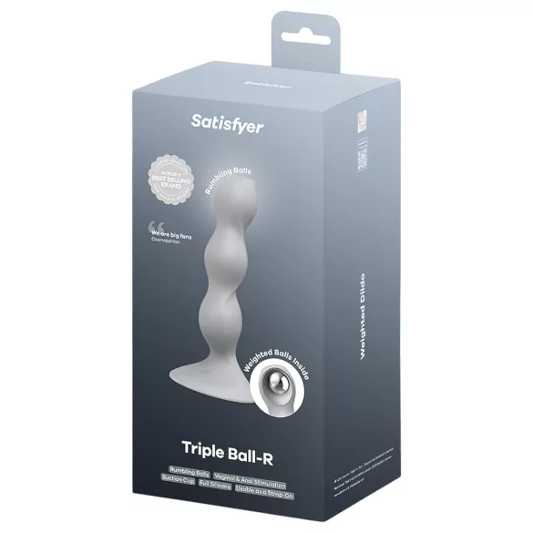 Satisfyer - gyötydildo helmillä - harmaa