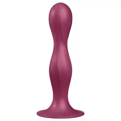   Satisfyer Double Ball-R - kiinnitettävä painotettu dildo - punainen