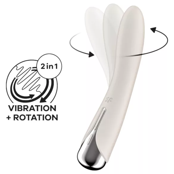 Satisfyer Spinning Vibe 1 - G-pisteen vibraattori pyörivä pää - beige