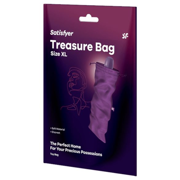 Satisfyer Treasure Bag XL - huomaamaton säilytyspussi - erittäin suuri (violetti)
