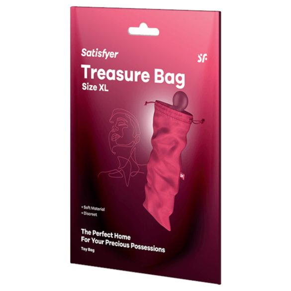 Satisfyer Treasure Bag XL - huomaamaton säilytyslaukku - ekstra suuri (pinkki)