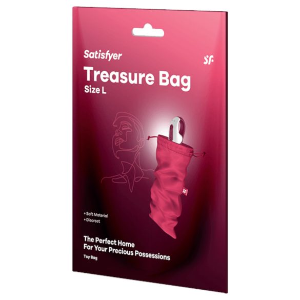 Satisfyer Treasure Bag L - huomaamaton säilytyslaukku - suuri (pinkki)