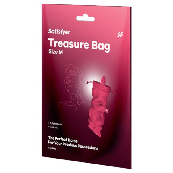 Satisfyer Treasure Bag M - hillitty säilytyslaukku - keskikokoinen (pinkki)