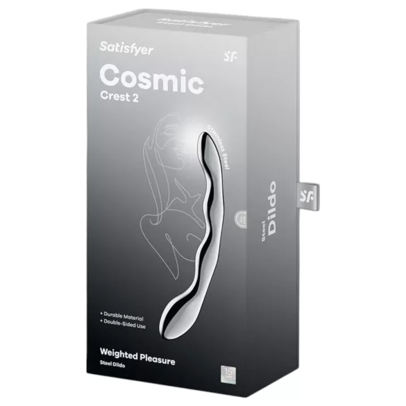 Satisfyer Cosmic Crest 2 - teräsdildo - aaltomallinen - hopea