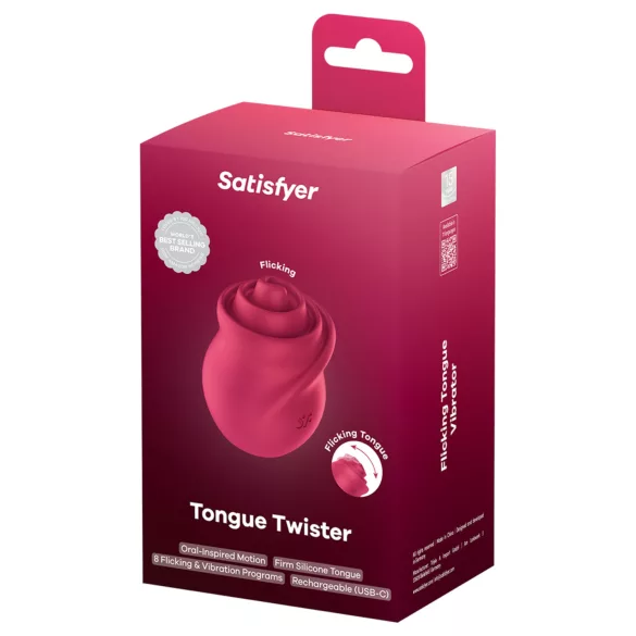 Satisfyer Tongue Twister - klitoriskiihotin pyörivällä kielellä - pinkki