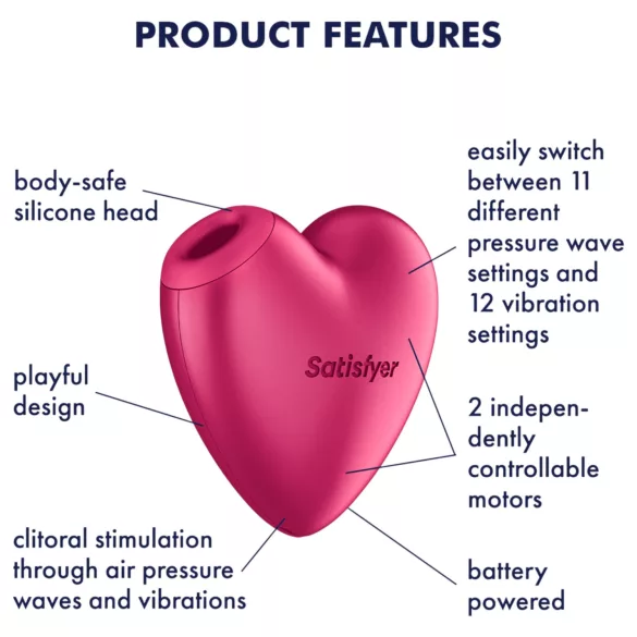 Satisfyer Cutie Heart - klitoriskiihotin ilman aallot - pinkki