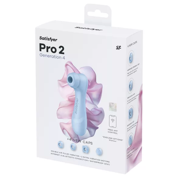 Satisfyer Pro 2 Generation 4 - ilmapulssiklitoriskiihotin (sininen)