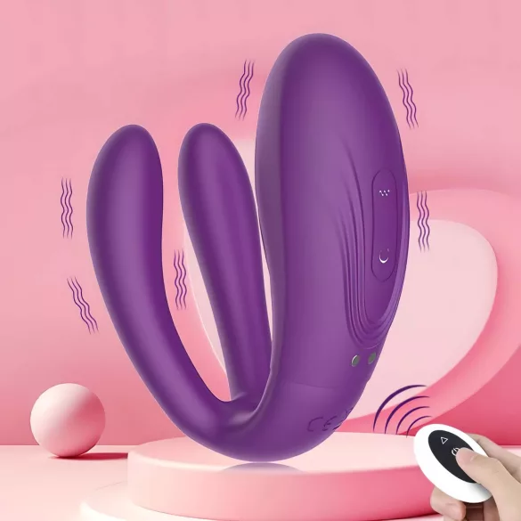 Mrow - pariskuntavibraattori - vesitiivis, 3 moottoria - ladattava, violetti