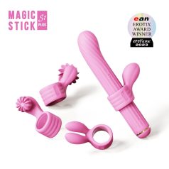 Magic Stick - vibraattori vaihdettavilla päillä (pinkki)
