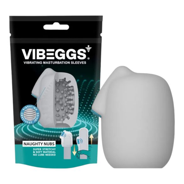 VIBEGGS Naughty Nubs - värisevä muna masturbointilaite (valkoinen)