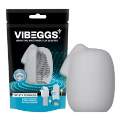 VIBEGGS Twisty Tongues - vibromunamasturbaattori (valkoinen)