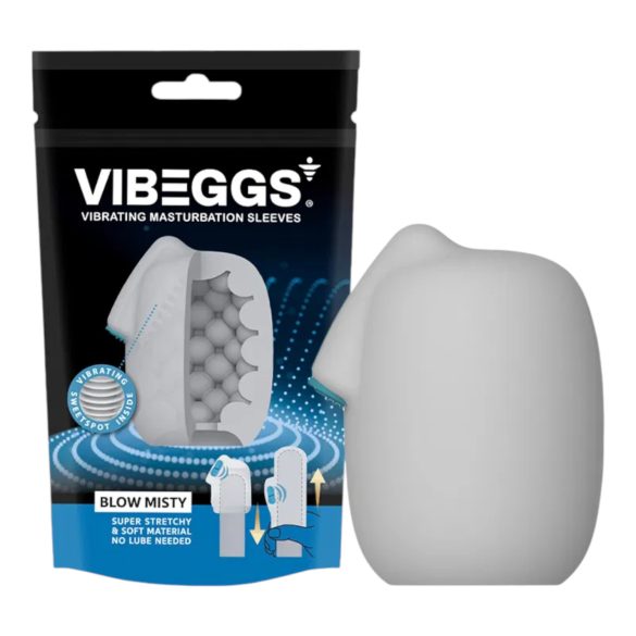 VIBEGGS Blow Misty - värisevä muna-masturbaattori (valkoinen)