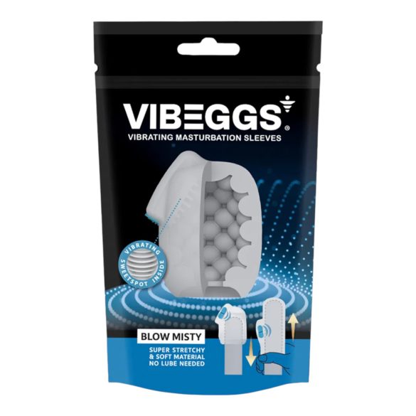 VIBEGGS Blow Misty - vibroiva muna mastubaattori - valkoinen