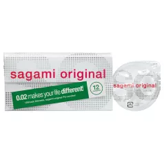 Sagami Original 0,02 - kondomi - 55 mm (12 kpl)