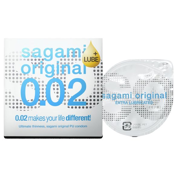 Sagami Original 0,02 - kondomi - ekstra liukuvoide - 55mm (1 kpl)