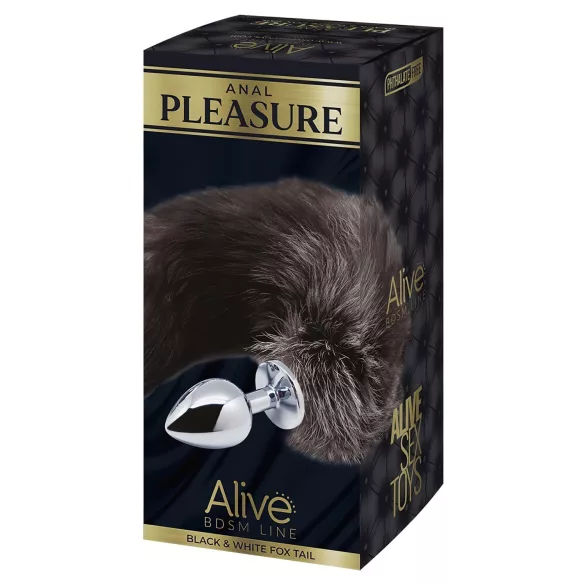 Alive Anal Pleasure - anustappi ketunhännällä keskikoko hopea