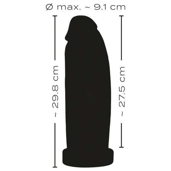 Realistixxx Real Giant - jättidildo - 30 cm (musta)