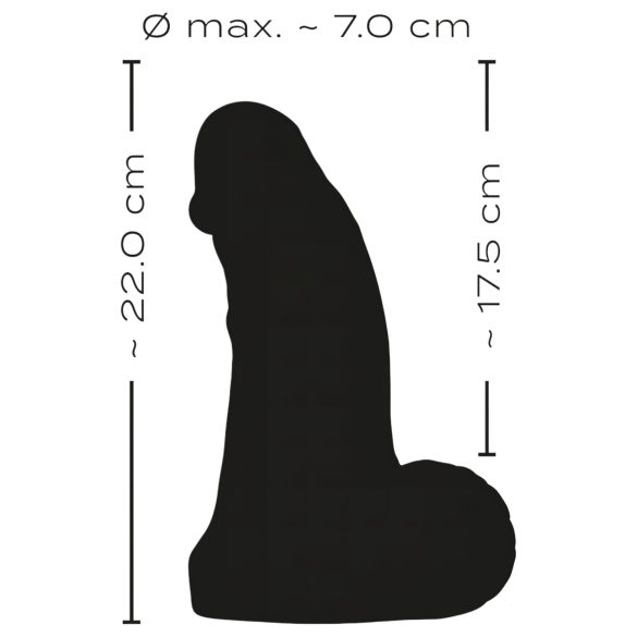 Realistixxx Real Giant - realistinen dildo kiveksillä - 22 cm - musta