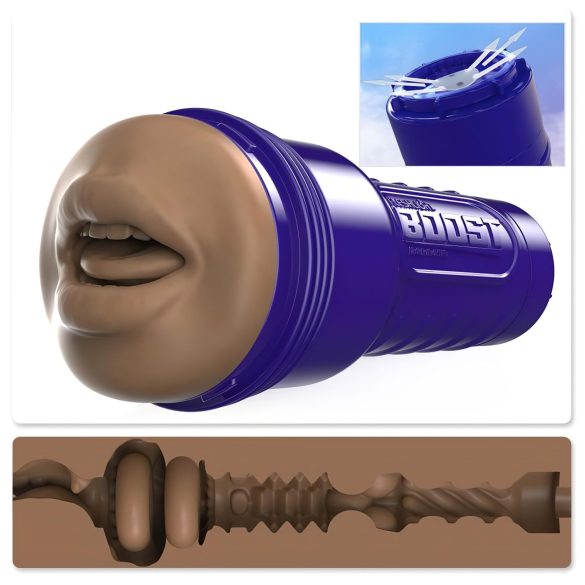 Fleshlight Boost Blow - aidon tuntuinen suu (ruskea)