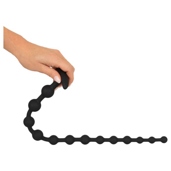 Black Velvets - anaalidildo helmillä - musta