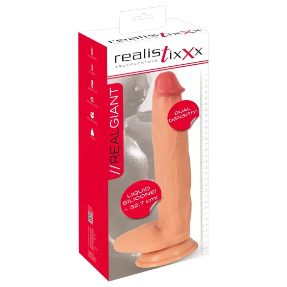 Realistixxx Real Giant - realistinen suuri dildo kiveksillä - iho