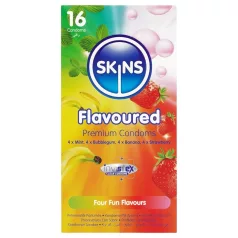   Skins - maku_kondomit - minttu, purukumi, banaani, mansikka (16 kpl)