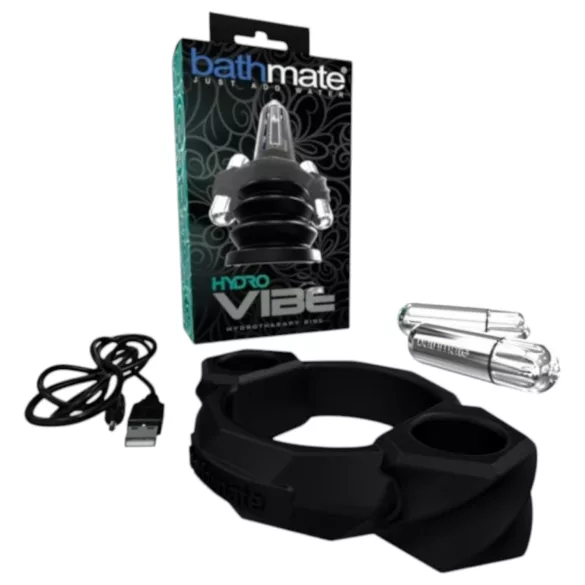 Bathmate Hydro Vibe - vibroiva rengas penispumpulle - musta