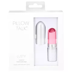   Pillow Talk Lusty - akullinen, kielellinen sauvavibraattori (valkoinen-vaaleanpunainen)