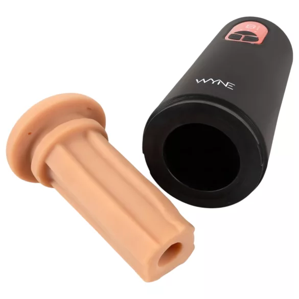 WYNE 07 - ladattava vibroiva ja imevä masturbaattori - musta