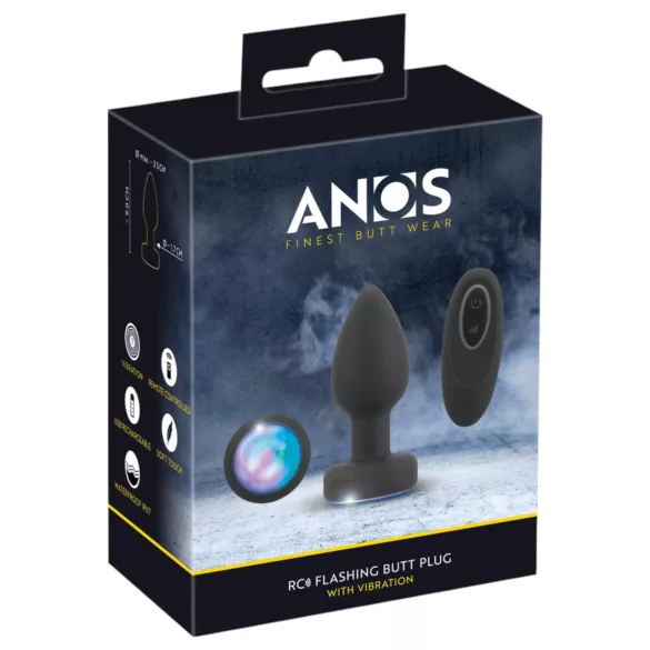 ANOS - valoilla varustettu, vibratoiva anustappi (musta)
