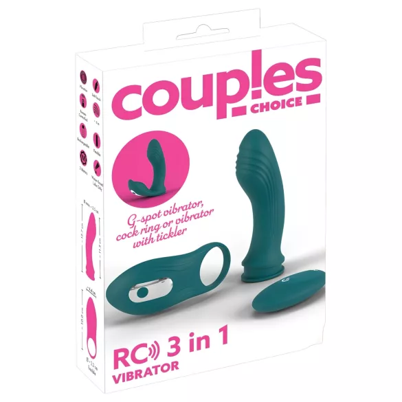 Couples Choice - vibraattori 3in1 säädettävä - turkoosi
